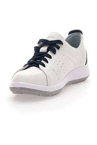 Weiße und blaue Sneakers mit Echtleder-Innensohle Inblu 51 Wg