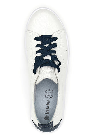 Weiße und blaue Sneakers mit Echtleder-Innensohle Inblu 51 Wg