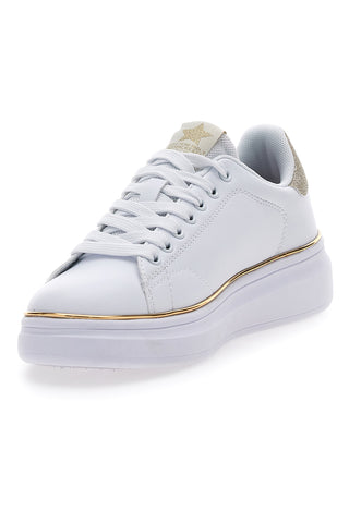 Weiße Sneakers mit Baumwollgürtel „London“.