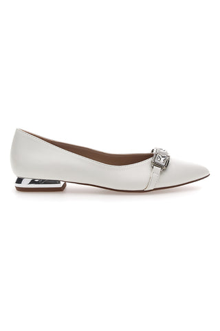 Mariella Burani Weiße Ballerinas mit spitzer Zehenpartie 50443