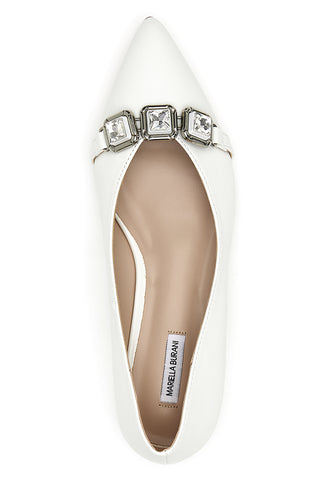 Mariella Burani Weiße Ballerinas mit spitzer Zehenpartie 50443