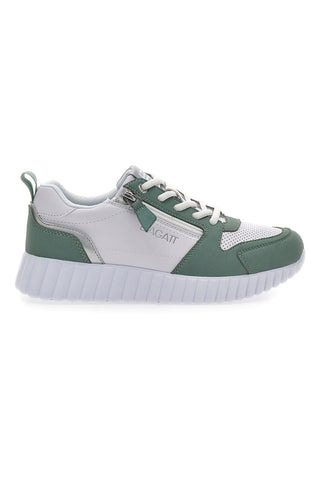 Weiße und grüne Sneakers mit Schnürsenkeln Bugatti D44ADO12