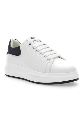 Weiße und schwarze Plateau-Sneaker Laura Biagiotti 8360