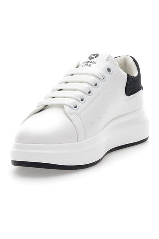 Weiße und schwarze Plateau-Sneaker Laura Biagiotti 8360