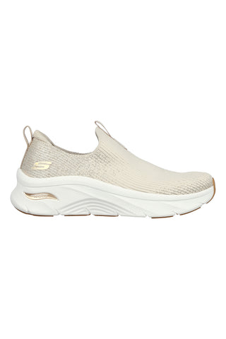 Beige Skechers Arch Fit D'Lux Walker Glimmer Dust Sneakers