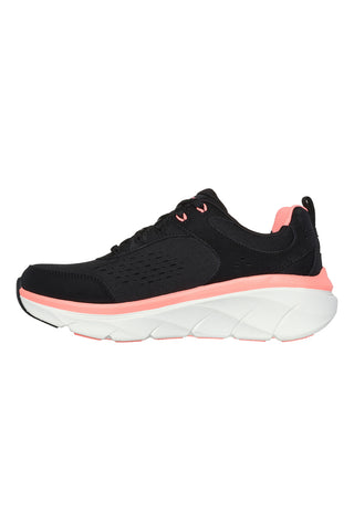 Schwarze und rosafarbene Skechers D'Lux Walker 2 Daisy Doll-Sneaker