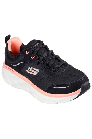 Schwarze und rosafarbene Skechers D'Lux Walker 2 Daisy Doll-Sneaker