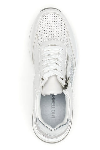 Sneakers Bianca con Zeppa Mio Tempo 1220215