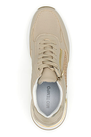 Beige Turnschuhe mit Keilabsatz Mio Tempo 1220215