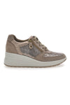 Bronzene Ledersneaker mit Keilabsatz IMac 555740