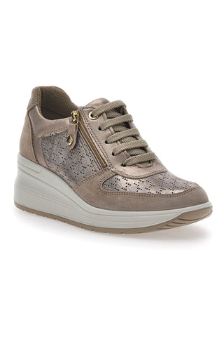 Bronzene Ledersneaker mit Keilabsatz IMac 555740
