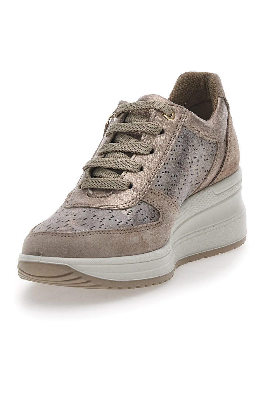 Sneakers Bronzo In Pelle Con Zeppa Imac 555740 | Pittarello
