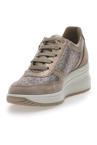 Bronzene Ledersneaker mit Keilabsatz IMac 555740