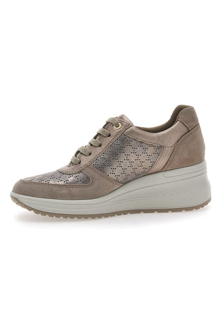 Bronzene Ledersneaker mit Keilabsatz IMac 555740