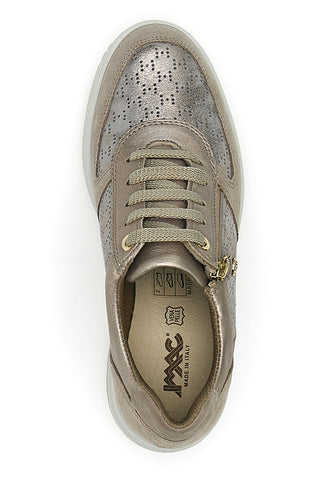Bronzene Ledersneaker mit Keilabsatz IMac 555740