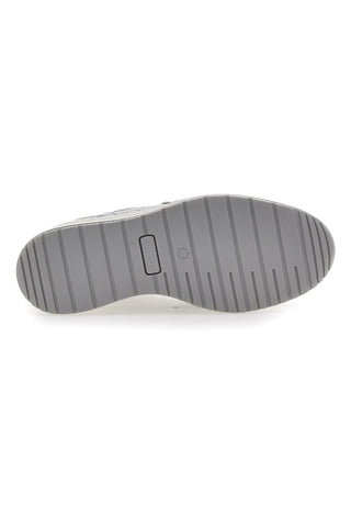 Silberne Ledersneaker mit Keilabsatz IMac 555730