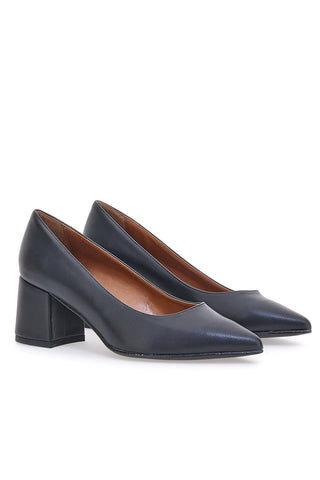 Schwarze Pumps mit niedrigem Absatz The First 1025
