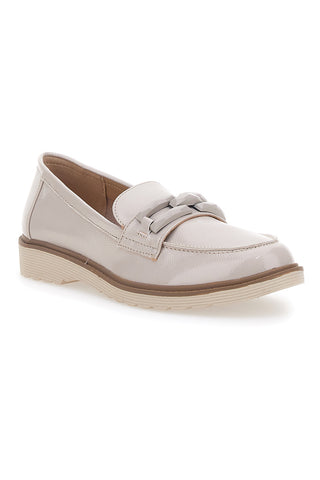 Mocassino Lucido Beige con Catenella Le Havre Paris 526817