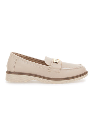 Beigefarbener Loafer mit goldfarbenem Gebiss Le Havre Paris 3202121
