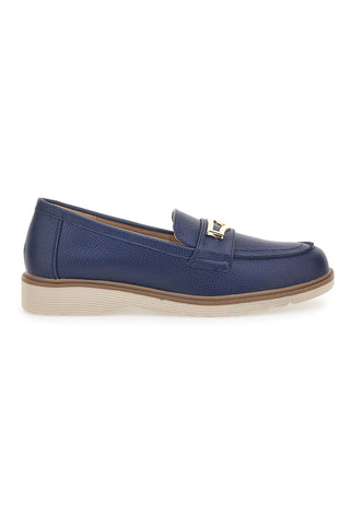 Blaue Mokassins mit goldenem Bit Le Havre Paris 3202122