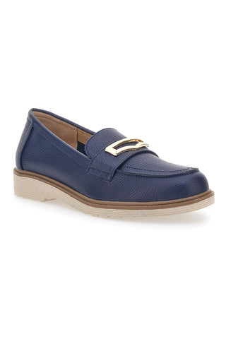 Blaue Mokassins mit goldenem Bit Le Havre Paris 3202122