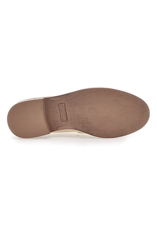 Beige Damen-Loafer mit goldenem Bit Le Havre Paris 1133