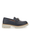 Mocassino Nero con Catenella e Suola Carrarmato Le Havre Paris 602915