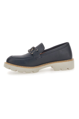 Mocassino Nero con Catenella e Suola Carrarmato Le Havre Paris 602915