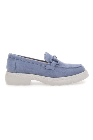 Pastellhellblaue Mokassins mit Horsebit Le Havre Paris 230054