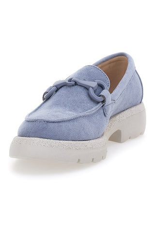 Pastellhellblaue Mokassins mit Horsebit Le Havre Paris 230054
