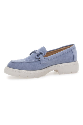 Pastellhellblaue Mokassins mit Horsebit Le Havre Paris 230054