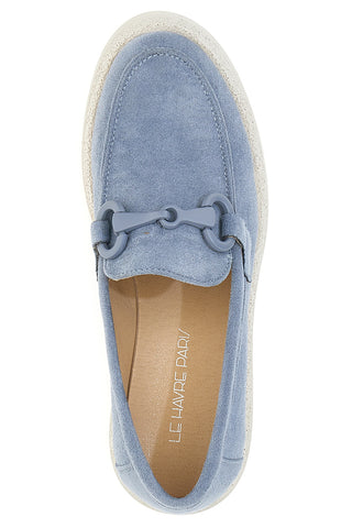 Pastellhellblaue Mokassins mit Horsebit Le Havre Paris 230054