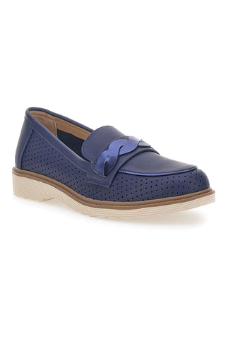 Mocassino Blu Traforato Le Havre Paris 526819