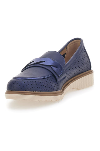 Mocassino Blu Traforato Le Havre Paris 526819