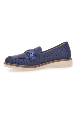 Mocassino Blu Traforato Le Havre Paris 526819