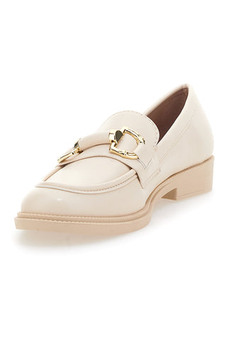 Mocassini Beige con Morsetto Oro Talemi 2401