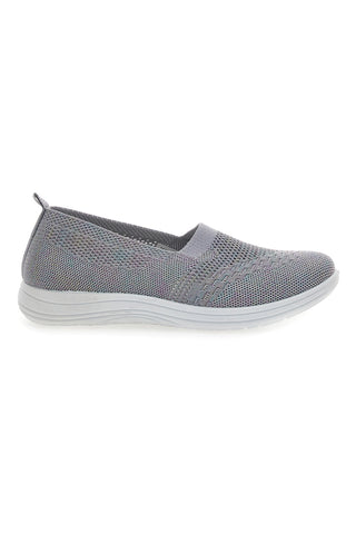 Graue Slip-On-Sneaker mit Strasssteinen Me & Me 090243