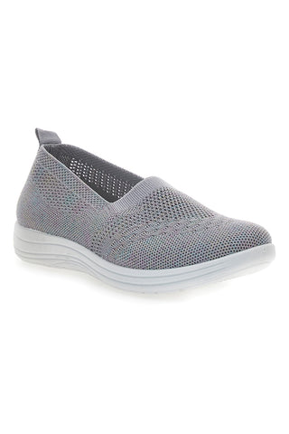 Graue Slip-On-Sneaker mit Strasssteinen Me & Me 090243