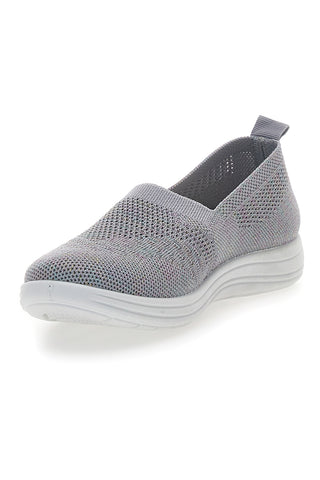 Graue Slip-On-Sneaker mit Strasssteinen Me & Me 090243