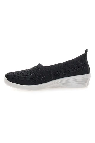 Schwarze Slip-On-Sneaker mit Strasssteinen Me & Me 090246