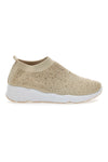 Beige Slip-On-Sneaker mit Strasssteinen Me & Me 090263