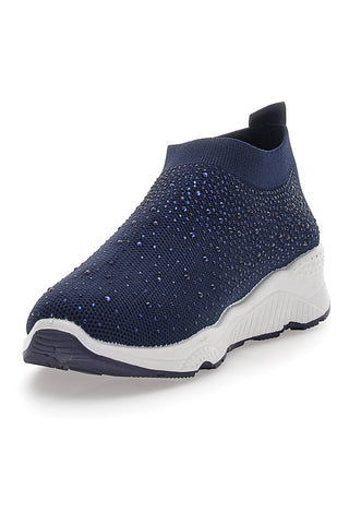 Blaue Slip-On-Sneaker mit Strasssteinen Me & Me 090264