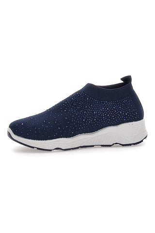 Blaue Slip-On-Sneaker mit Strasssteinen Me & Me 090264