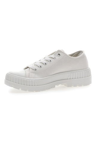 Sneakers in Tela Banche con Platform Cafè Cost 2421