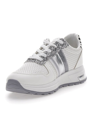 Sneakers Bianche Con Dettagli Argento Cafe' Cost 206