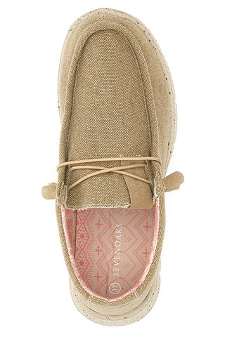 Beigefarbene Canvas-Loafer für Herren Sevenoaks 1147