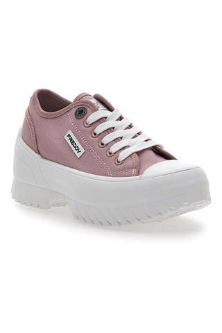Sneakers mit rosafarbener klobiger Sohle Freddy 7601