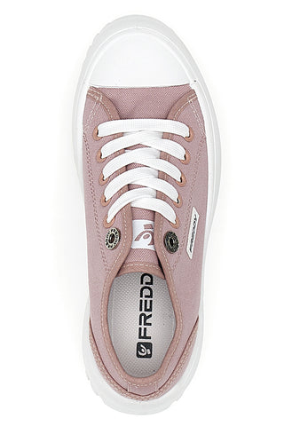 Sneakers mit rosafarbener klobiger Sohle Freddy 7601