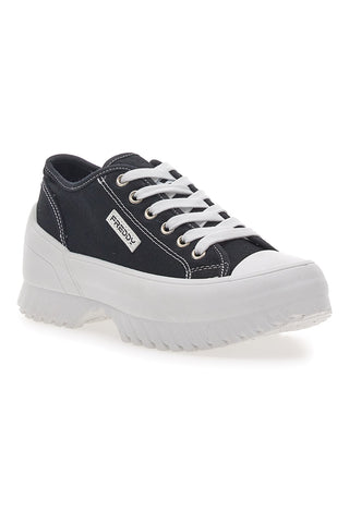 Schwarze Sneakers mit Plateau Freddy 7601