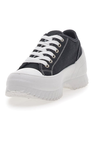 Schwarze Sneakers mit Plateau Freddy 7601